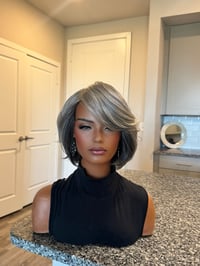 Image 1 of Modern Silver Layered Bob – Soft Authority Collection