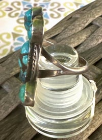 Image 5 of Vintage 7 stone turquoise cluster ring 