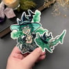 Ghost Shark Familiar Witch Sticker Duo