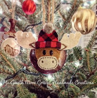Image 1 of Moosletoe Ornament ~3" with Optional Personalization (please read description carefully)