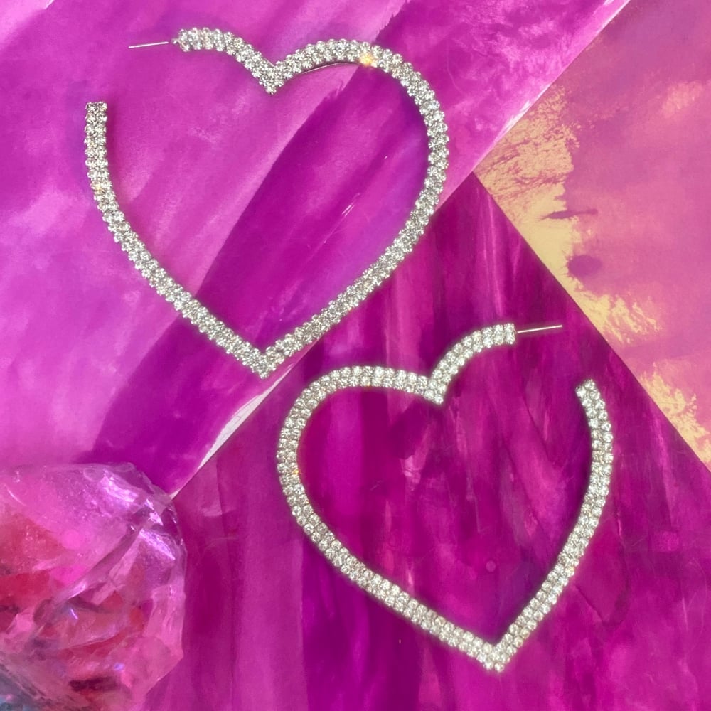 Image of HIGH GLAMOUR HEART HOOPS