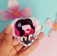 Image 2 of Garnet 2.2" Heart HOLO Buttons