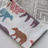 Image 1 of Bear Day Fabric - Red and Blue