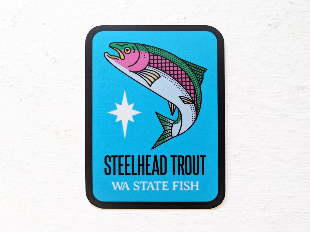 WEST MARINE SALT WATER FRESH WATER STEELHEAD TROUT FISHING EQUIPMENT  STICKER.