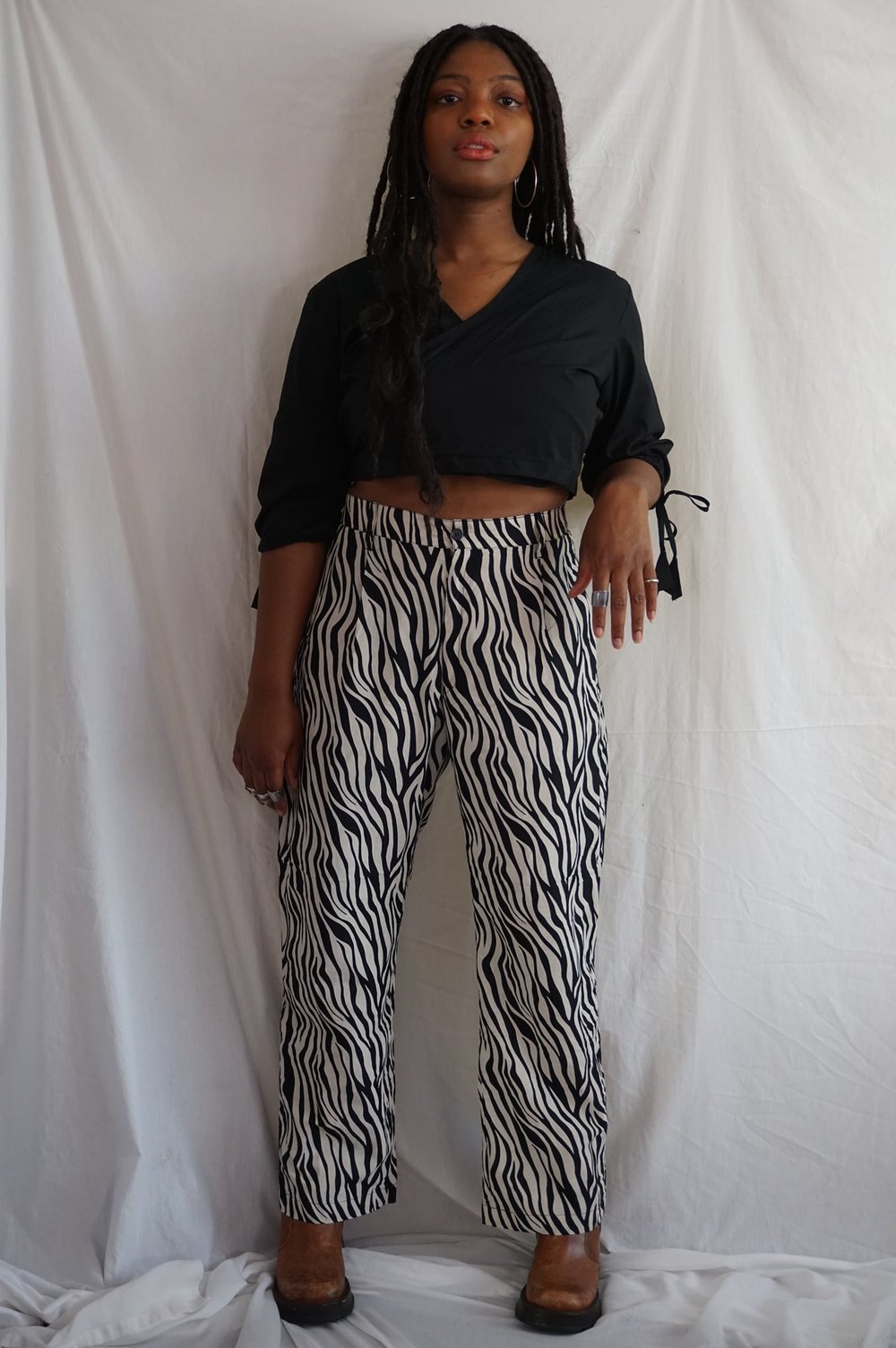 Image of The Zia Trousers in Zebra Print