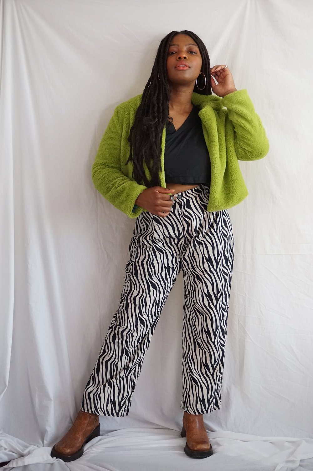 Zebra wide leg sales trousers