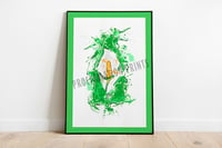 Image 1 of Easter Lily Splatter Effect A3 Print (Unframed).