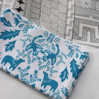 Forest Story Damask - Cotton Fabric - Turquoise