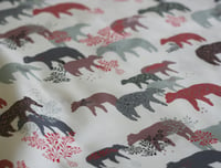 Image 3 of Bear Day Fabric - Purple and Grey 