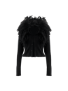 Feather Neck Silk  Sweater 