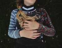 Image 3 of patchwork polka dot gray dots animal print 10/12 sweater shirt top courtneycourtney longsleeve