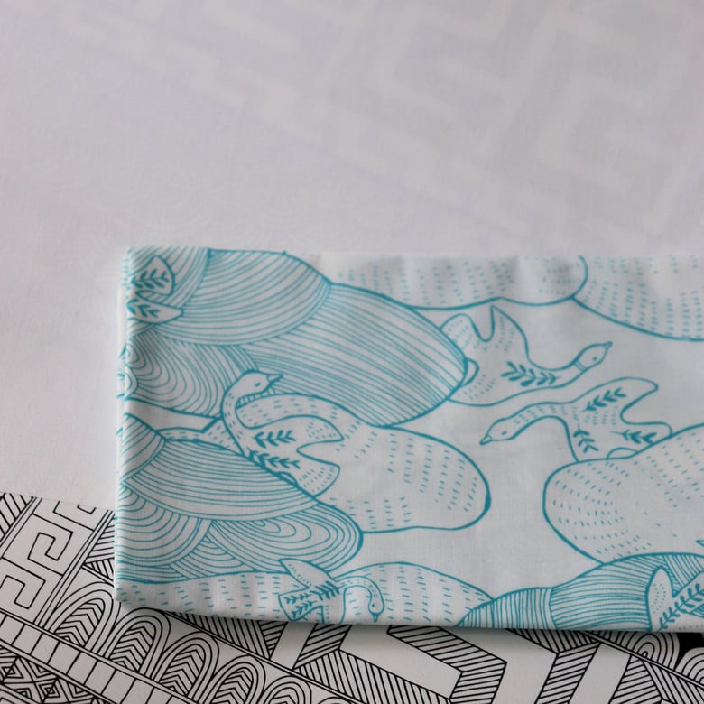 Image of Herd of Swans Fabric - Half Yard