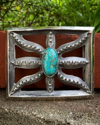 Image 2 of WL&A Large & Heavy Old Style Spider Belt Buckle - Natural Royston - Sz 3.5in x 3in - 165 Grams