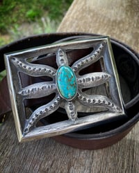 Image 3 of WL&A Large & Heavy Old Style Spider Belt Buckle - Natural Royston - Sz 3.5in x 3in - 165 Grams 