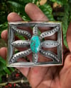 WL&A Large & Heavy Old Style Spider Belt Buckle - Natural Royston - Sz 3.5in x 3in - 165 Grams 