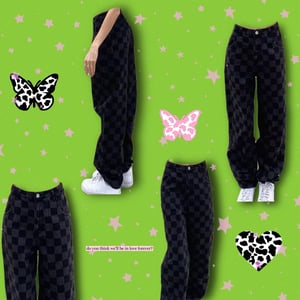 Image of Black Checkered Pants