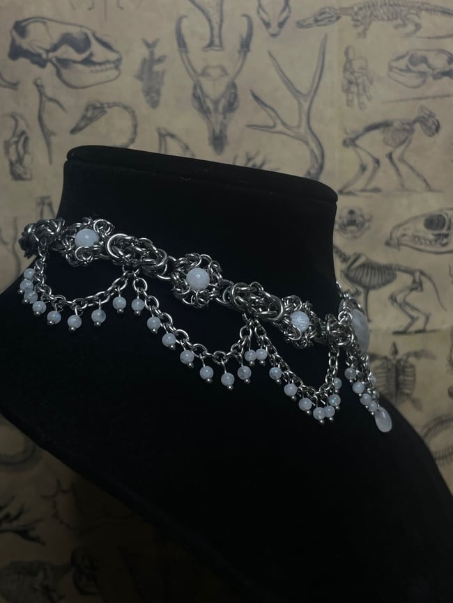 Magic Moonstone Chainmail Choker 