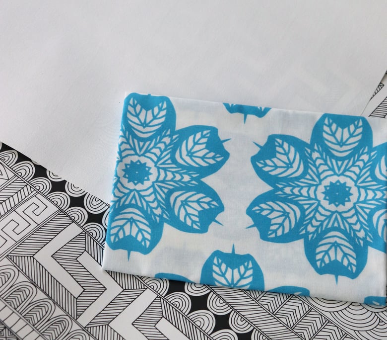Image of Blue Tree Star - Cotton Fabric