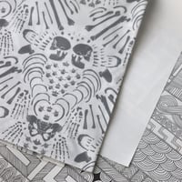 Image 1 of Charnel Damask Print Fabric - Grey