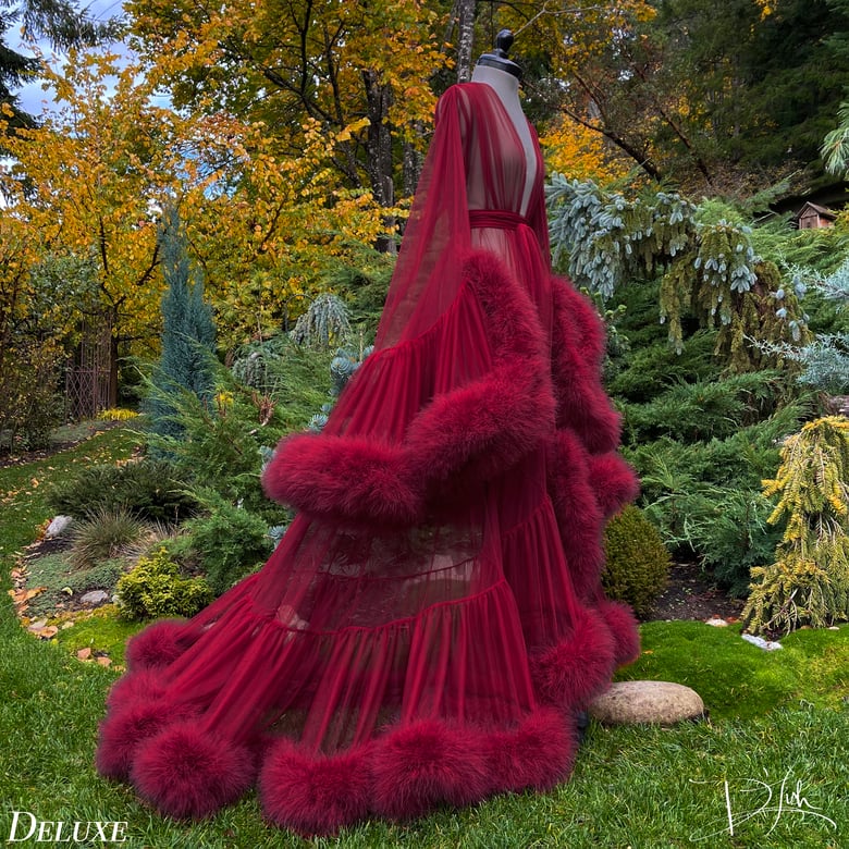 Image of Red "Cassandra" Dressing Gown 