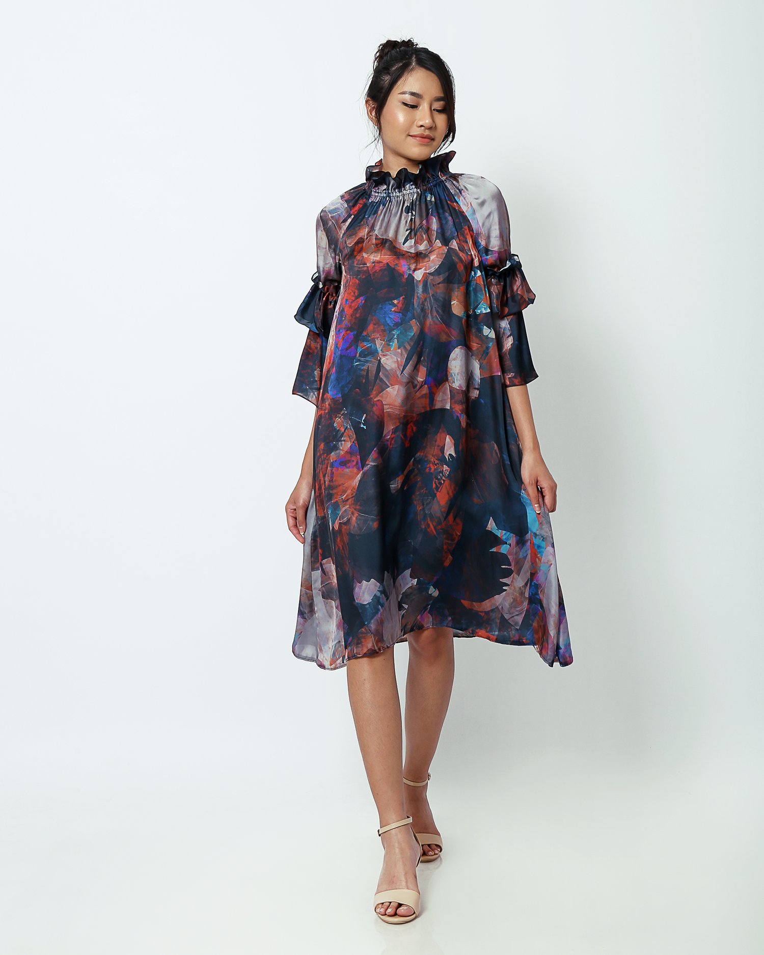 Image of Impressionist Bias Cut  Midi Dress. 2 fabric options