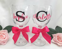 Personalised wine glass,Personalised glass gift, Name wine glass, Initial wine glass