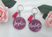 Image 4 of 5cm acrylic glitter name keyring, acrylic personalised glitter keyring, personalised acrylic glitter