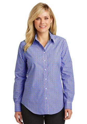Image of *NEW COLORS* Ladies Long Sleeve Gingham Easy Care Shirt (L654)