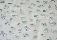 Image 3 of Village Church Fabric - Teal 
