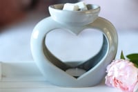 Image 4 of - Heart double dish wax burner -