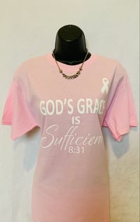 Image 1 of God’s Grace Pink Cancer Awareness Unisex Shirt 