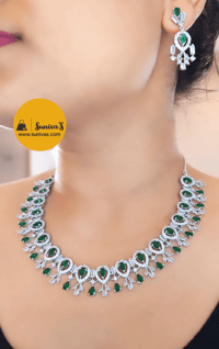 Image 1 of Bella-Stunning AD Necklace Set with Earrings