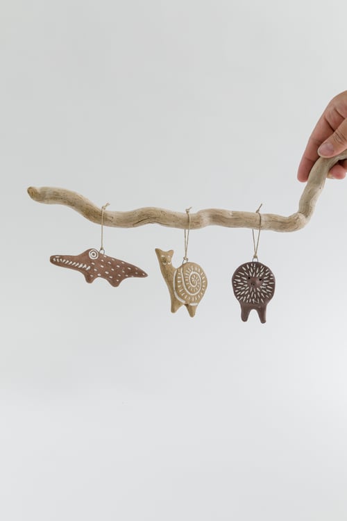 Image of Red Clay Alligator Ornament