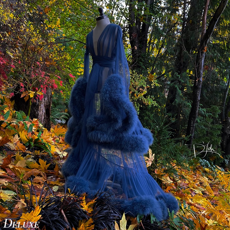 Classic Blue Deluxe "Cassandra" Dressing Gown  Image 3