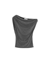 Image 5 of Top Asimétrico de Lurex Plata Thao