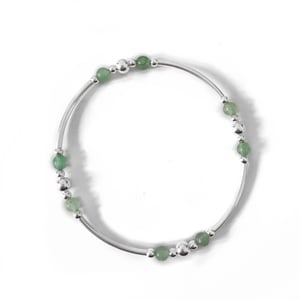 Image of Sterling Silver & Aventurine Bead Bracelets