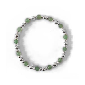 Image of Sterling Silver & Aventurine Bead Bracelets