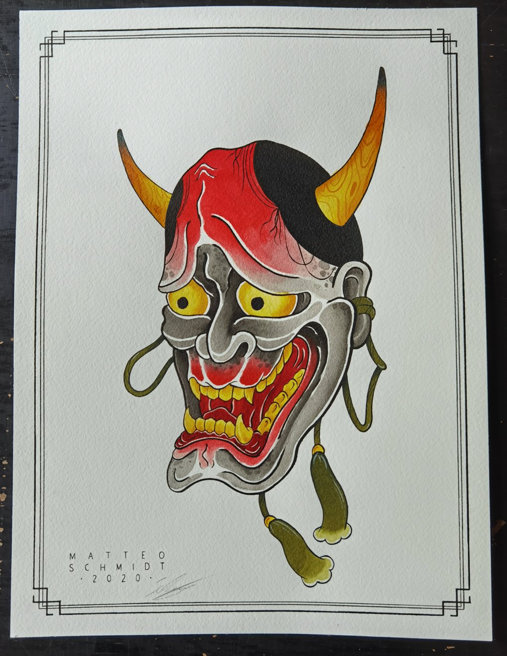 Original Hannya Mask Painting