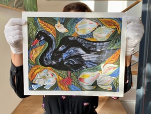 Black Swan, Fine Art Print, Echt-Büttenpapier