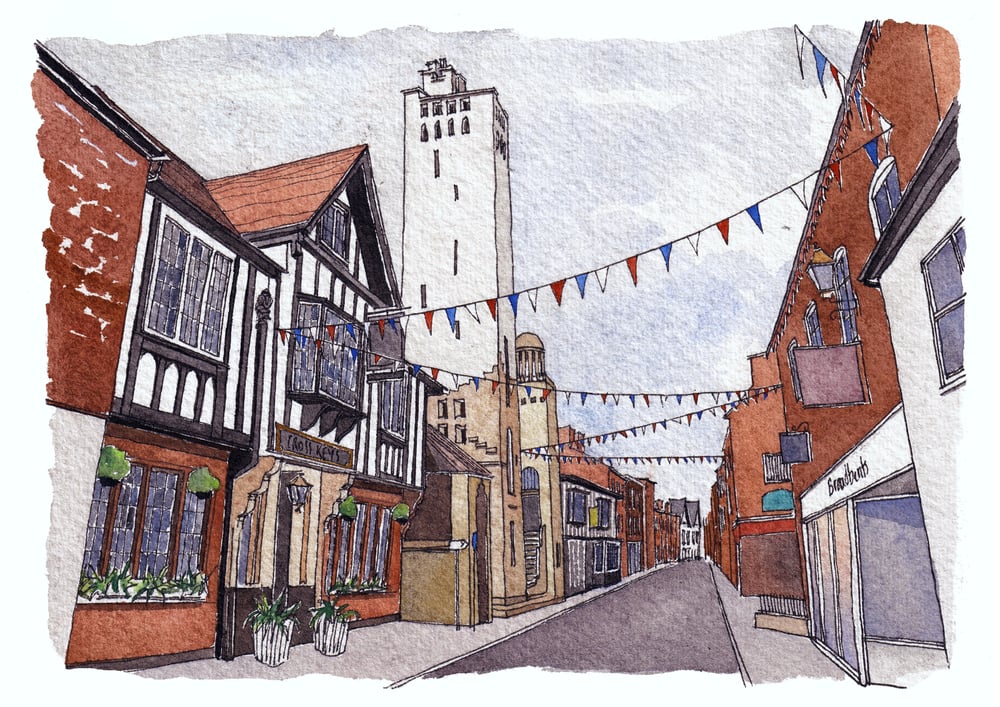 Image of kings street knutsford print