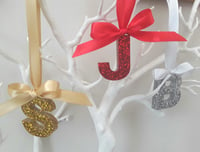 Image 5 of Hanging Glitter Resin Initial,Initial Tree Decoration,Letter Tree Decoration,Personalised Gift