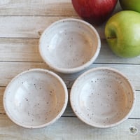 Image 2 of Three Rustic Prep Bowls in Speckled Brown Stoneware, Handmade Pottery Bowls, Made in USA