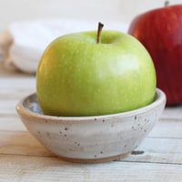 Image 3 of Three Rustic Prep Bowls in Speckled Brown Stoneware, Handmade Pottery Bowls, Made in USA