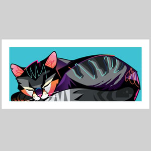 Image of Sleeper Cat Print