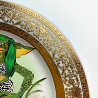 Image 3 of Greta Gremlin - Large fine China Plate - #0745