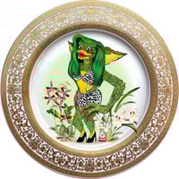 Image 1 of Greta Gremlin - Large fine China Plate - #0745