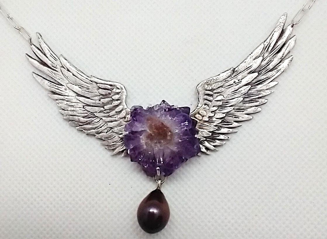 Image of Winged Amethyst Necklace