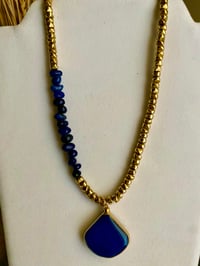 Image 2 of Brass & Blue Azurite Necklace