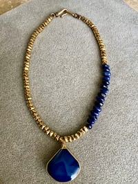 Image 3 of Brass & Blue Azurite Necklace