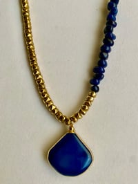 Image 4 of Brass & Blue Azurite Necklace